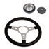 Moto-Lita Steering Wheel & Boss - 14 inch Leather - Drilled Spokes - Flat - RR117314